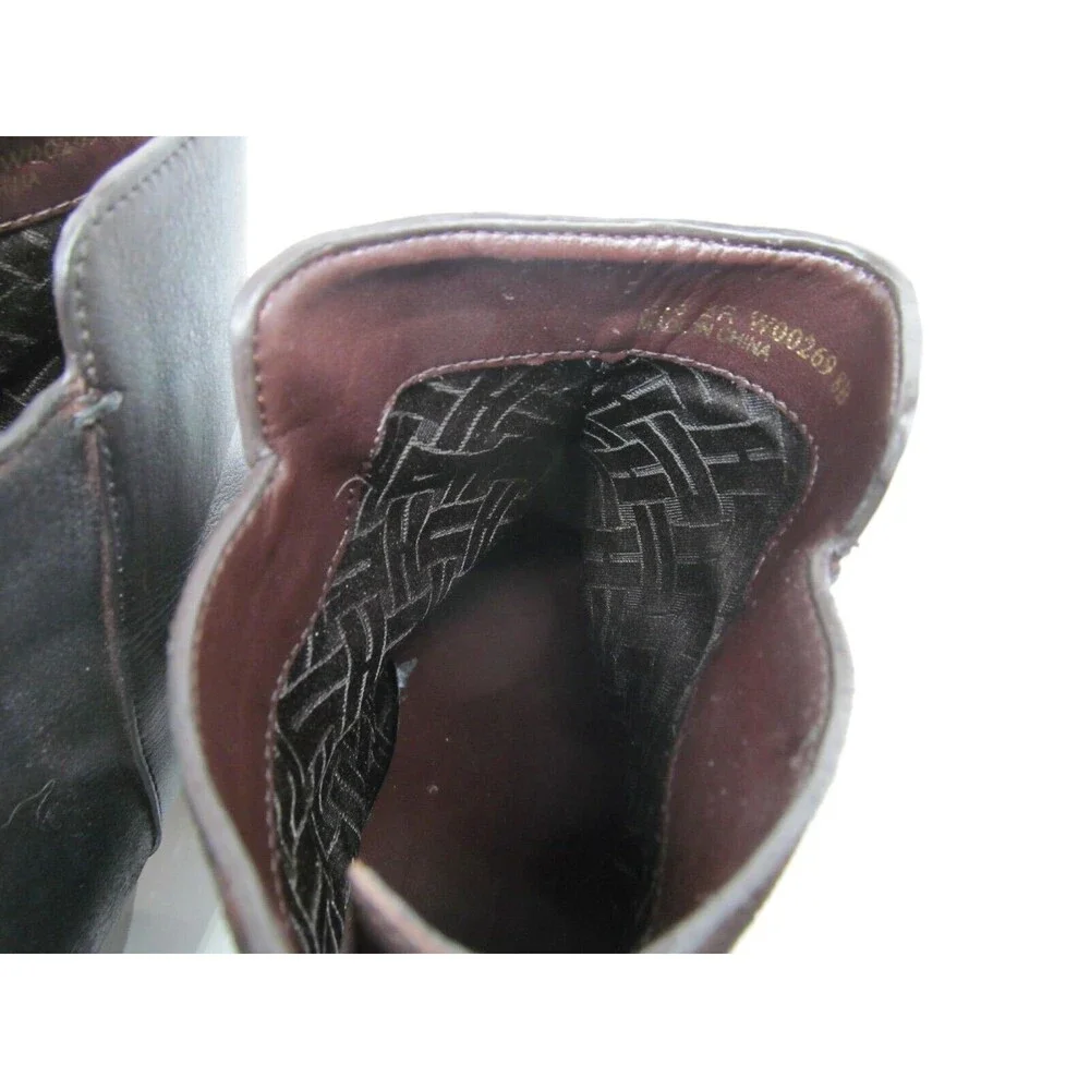 Cole Haan Grand O's Dark Brown Leather  Zip Ankle Booties Womens Size US 8 B